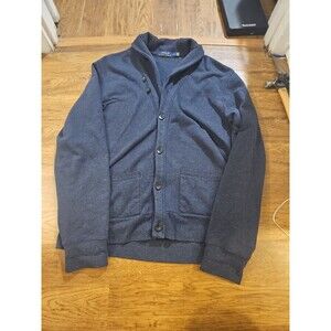 Polo Ralph Lauren Cardigan Sweater Mens L Blue Knit Shawl Collar Grandpa